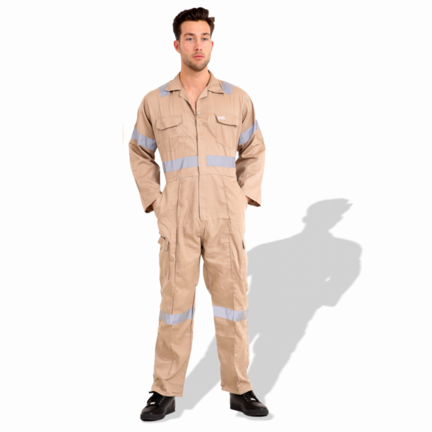 American Safety Twill Cotton General Workwear Reflective Coverall - Image 7