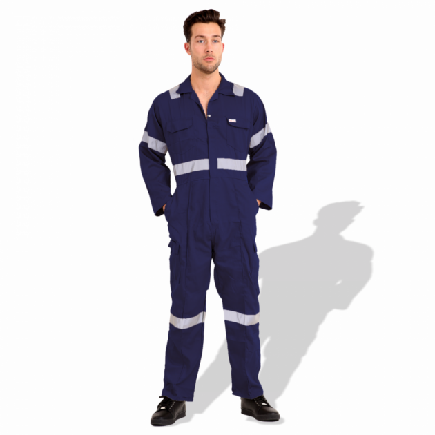 American Safety Twill Cotton General Workwear Reflective Coverall - Image 4