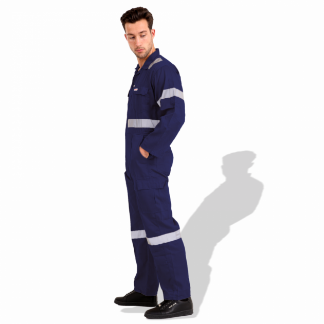 American Safety Twill Cotton General Workwear Reflective Coverall - Image 5