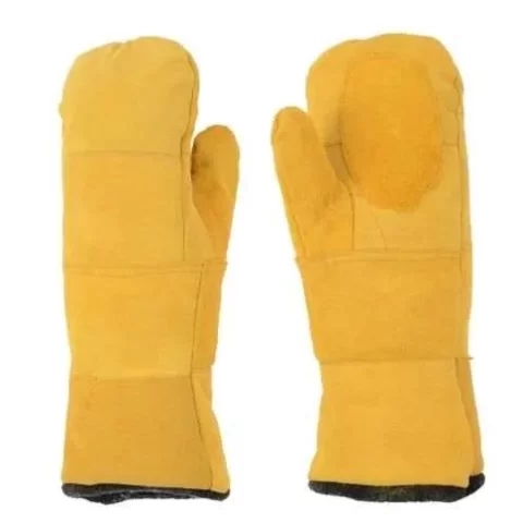 Heat Resistant Oven Mitt Thick Body Leather Thumb Gloves