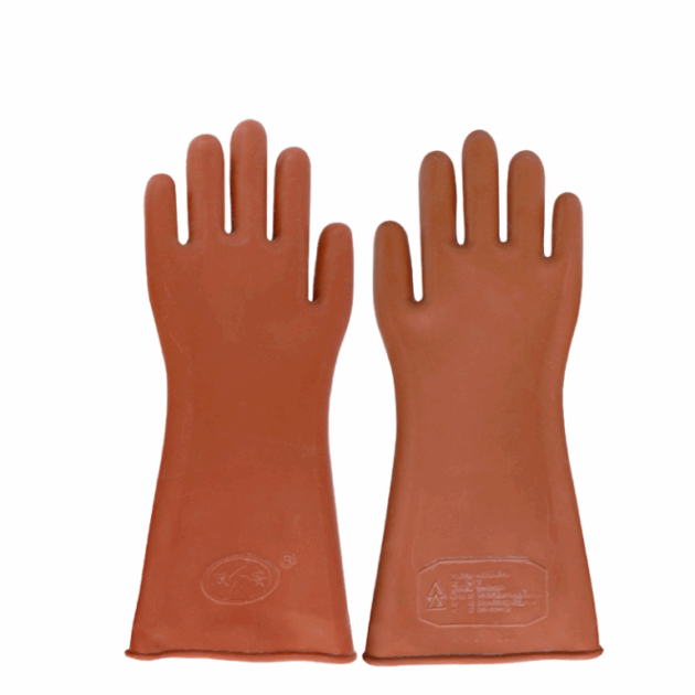 Natural Latex 12000 Volts Straight Body Electrical Insulated Gloves (12KV)