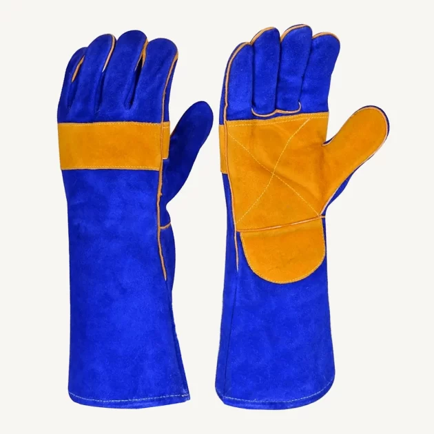 Heat Resistant Industrial Double Palm Leather Welding Gloves
