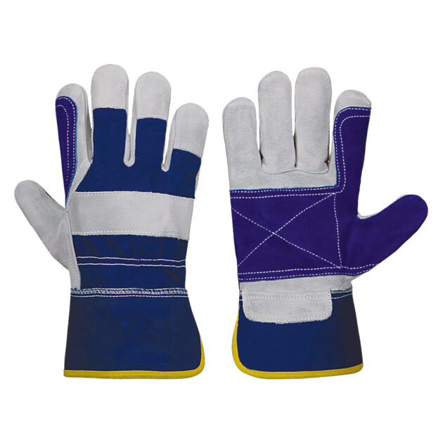 Premium Quality Industrial Safety Leather Double Palm Working Gloves - Image 3