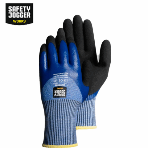 Safety Jogger Protector 4X44C Cut Resistant HPPE Glove With Double Nitrile Coating